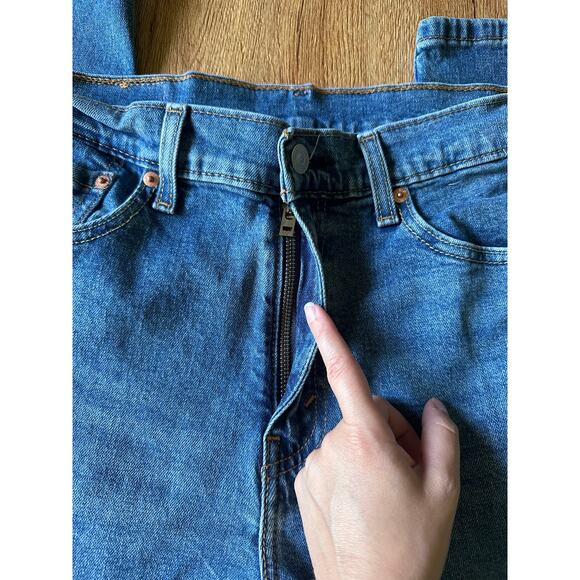 Levi's 505 Straight Regular Fit Dark Wash Jeans Size 32x32 - Picture 4 of 7